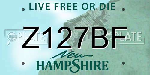 Z127BF New Hampshire License Plate