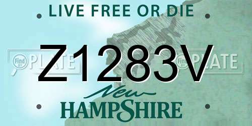 Z1283V New Hampshire License Plate