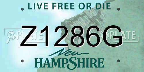 Z1286G New Hampshire License Plate