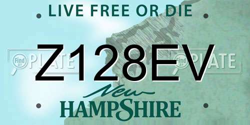 Z128EV New Hampshire License Plate