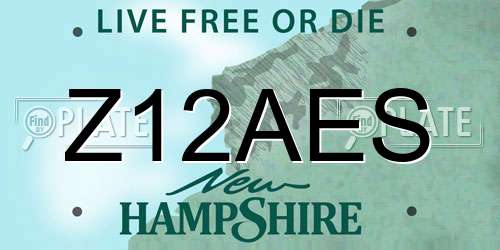 Z12AES New Hampshire License Plate