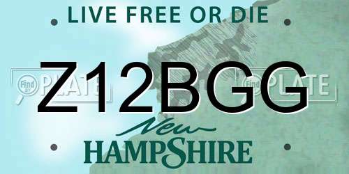 Z12BGG New Hampshire License Plate
