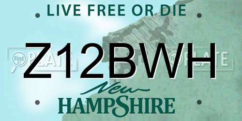 Z12BWH New Hampshire License Plate