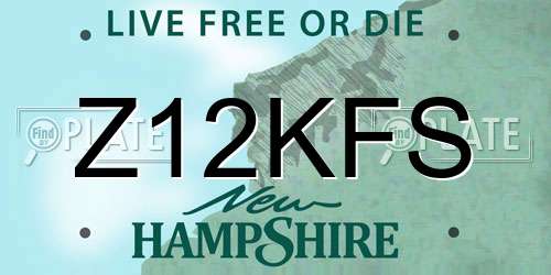 Z12KFS New Hampshire License Plate