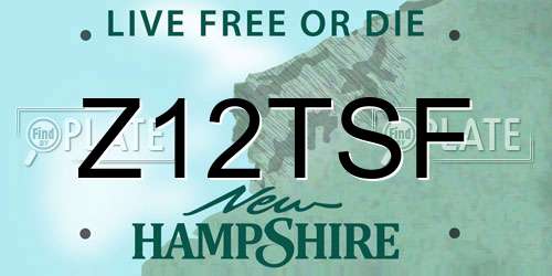 Z12TSF New Hampshire License Plate