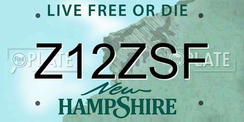 Z12ZSF New Hampshire License Plate