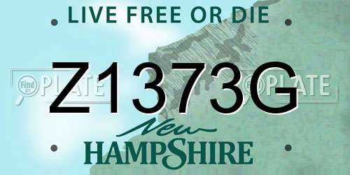 Z1373G New Hampshire License Plate