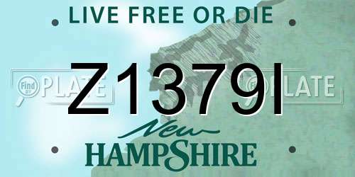 Z1379I New Hampshire License Plate