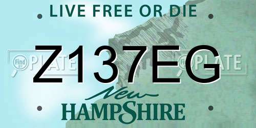 Z137EG New Hampshire License Plate