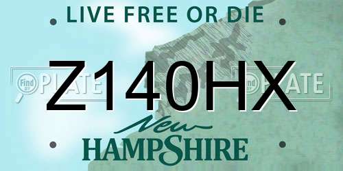 Z140HX New Hampshire License Plate