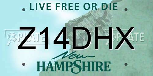 Z14DHX New Hampshire License Plate