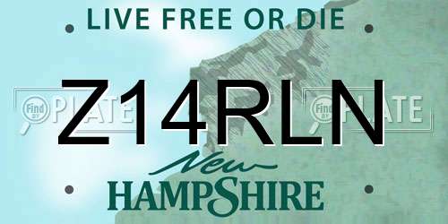 Z14RLN New Hampshire License Plate