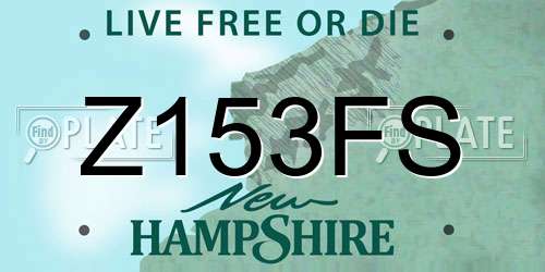 Z153FS New Hampshire License Plate