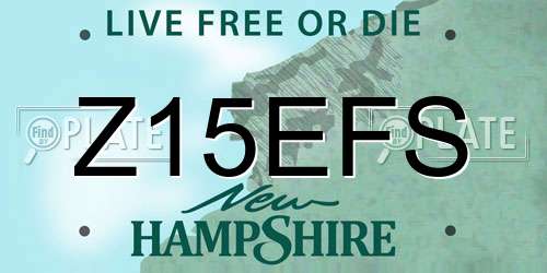 Z15EFS New Hampshire License Plate