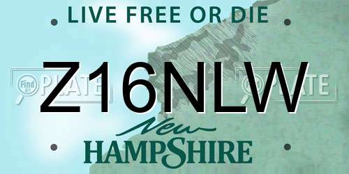Z16NLW New Hampshire License Plate