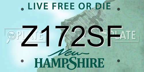 Z172SF New Hampshire License Plate