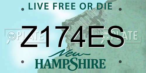 Z174ES New Hampshire License Plate