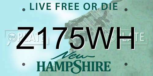 Z175WH New Hampshire License Plate