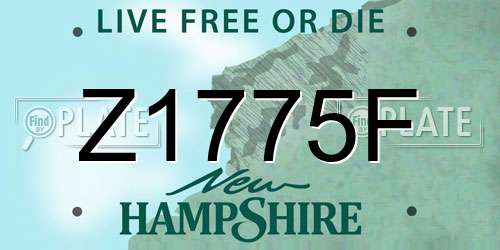 Z1775F New Hampshire License Plate