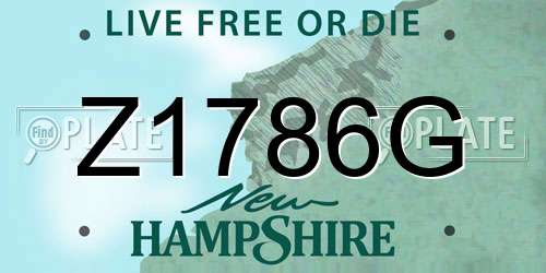 Z1786G New Hampshire License Plate