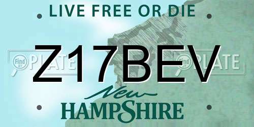 Z17BEV New Hampshire License Plate