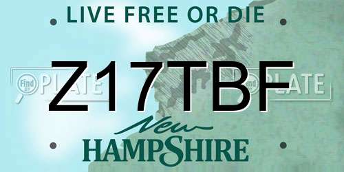 Z17TBF New Hampshire License Plate