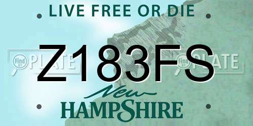 Z183FS New Hampshire License Plate
