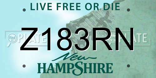 Z183RN New Hampshire License Plate