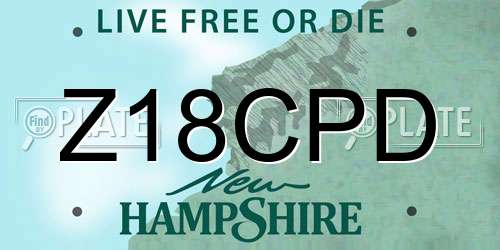 Z18CPD New Hampshire License Plate