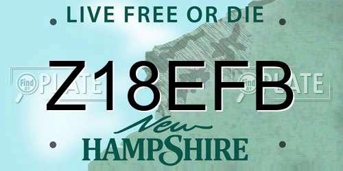 Z18EFB New Hampshire License Plate