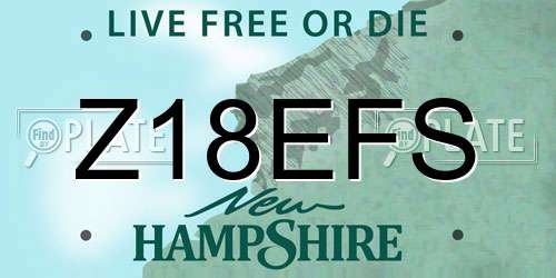 Z18EFS New Hampshire License Plate