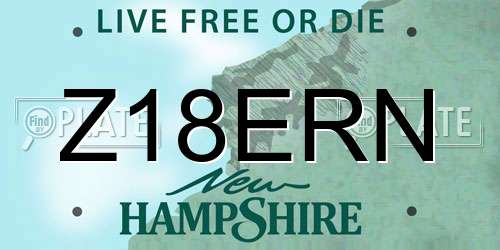 Z18ERN New Hampshire License Plate