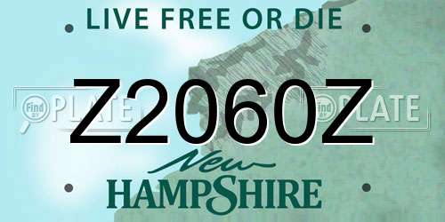 Z2060Z New Hampshire License Plate