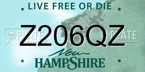 Z206QZ New Hampshire License Plate