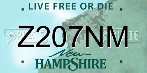 Z207NM New Hampshire License Plate