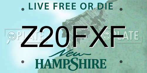 Z20FXF New Hampshire License Plate