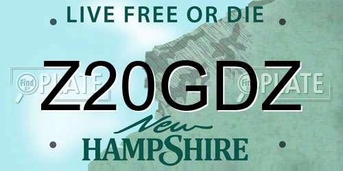Z20GDZ New Hampshire License Plate