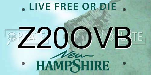 Z20OVB New Hampshire License Plate