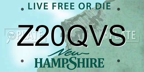 Z20QVS New Hampshire License Plate