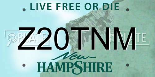 Z20TNM New Hampshire License Plate