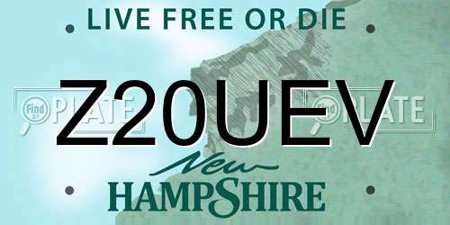Z20UEV New Hampshire License Plate
