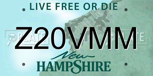 Z20VMM New Hampshire License Plate