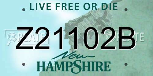 Z21102B New Hampshire License Plate