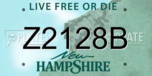Z2128B New Hampshire License Plate