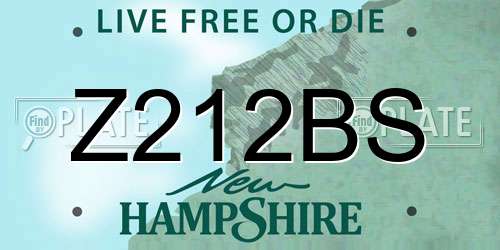 Z212BS New Hampshire License Plate