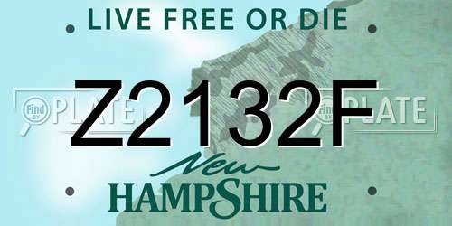 Z2132F New Hampshire License Plate
