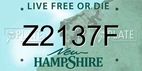 Z2137F New Hampshire License Plate