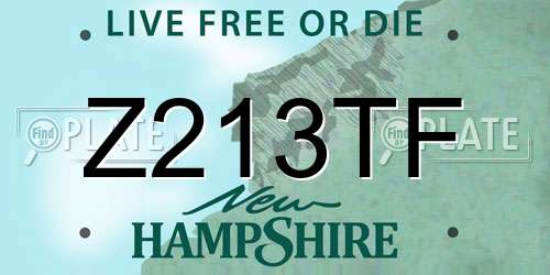 Z213TF New Hampshire License Plate