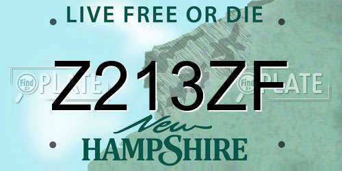 Z213ZF New Hampshire License Plate