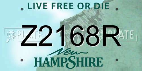 Z2168R New Hampshire License Plate
